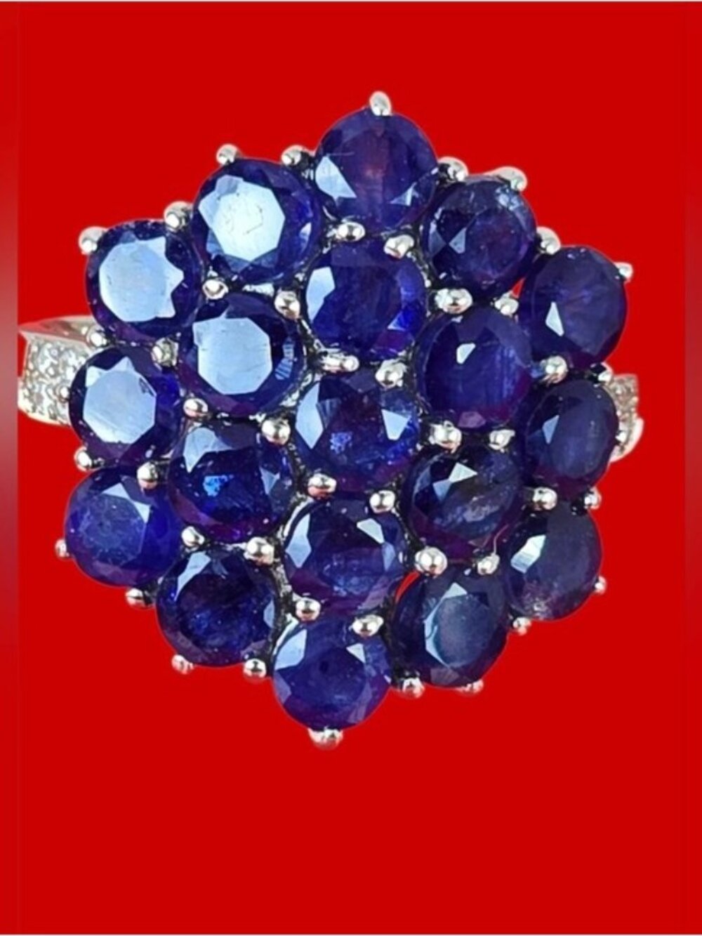 925 Sterling Silver Ring Sz 9 with Natural Sapphire